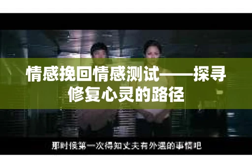 情感挽回情感测试——探寻修复心灵的路径