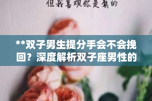 **双子男生提分手会不会挽回？深度解析双子座男性的情感决策**