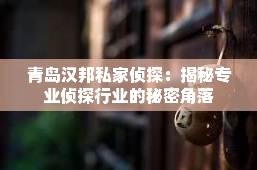 青岛汉邦私家侦探：揭秘专业侦探行业的秘密角落