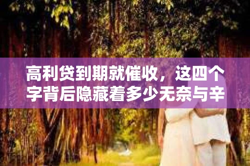 高利贷到期就催收，这四个字背后隐藏着多少无奈与辛酸。在这个充满诱惑与陷阱的金融世界里，我们该如何保护自己，避免陷入高利贷的泥潭？今天，就让我们一起来揭开高利贷到期催收的神秘面纱。