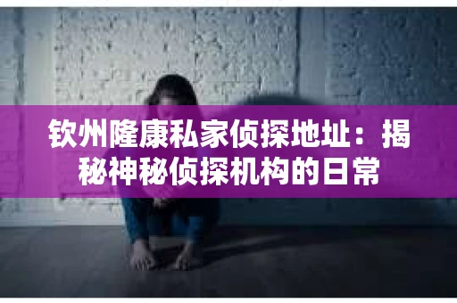 钦州隆康私家侦探地址：揭秘神秘侦探机构的日常