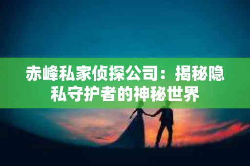 赤峰私家侦探公司：揭秘隐私守护者的神秘世界