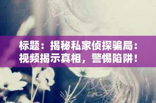 标题：揭秘私家侦探骗局：视频揭示真相，警惕陷阱！