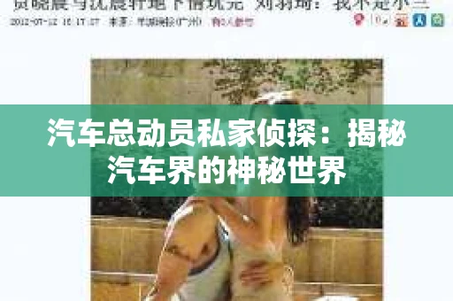 汽车总动员私家侦探：揭秘汽车界的神秘世界