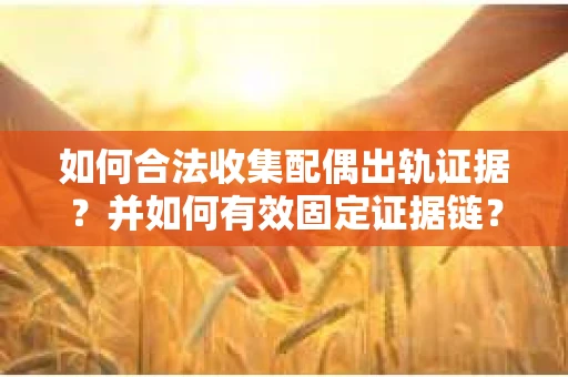 如何合法收集配偶出轨证据?并如何有效固定证据链? 如何合法收集配偶出轨证据?并如何有效固定证据链?