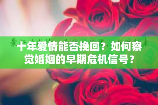 十年爱情能否挽回？如何察觉婚姻的早期危机信号？